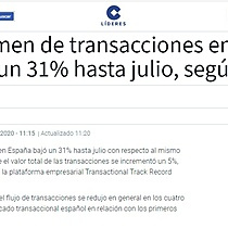 El volumen de transacciones en Espaa baja un 31% hasta julio, segn TTR